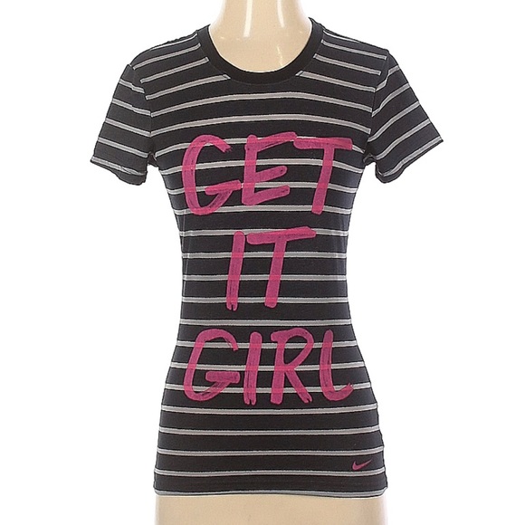 Get It girl Nike stripe t shirt xs - Picture 1 of 5